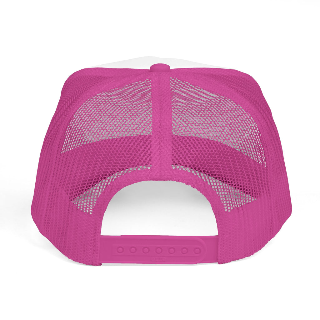 Pink Kitty Trucker Cap — Cute Cat with Bow Embroidered Trucker Hat