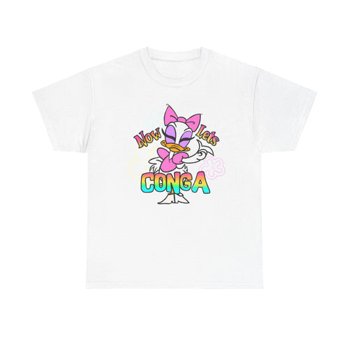 Conga Duck Graphic Tee — "Now Let's Conga" Cute Retro Disney Shirt
