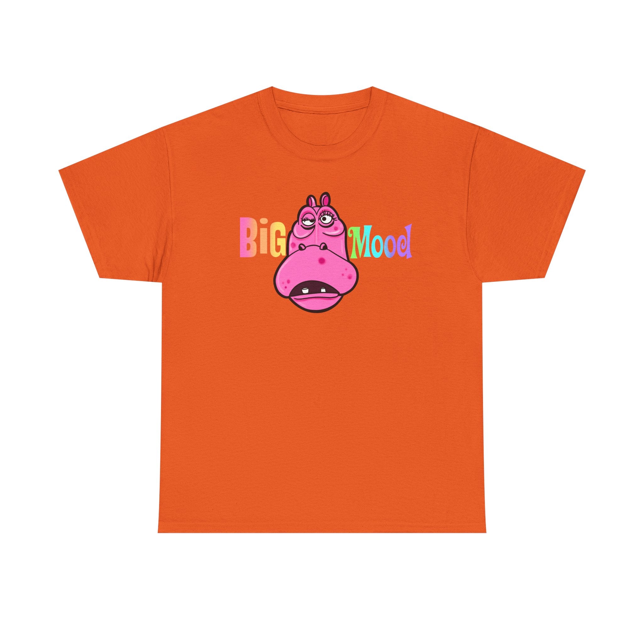 Big Mood Pink Hippo T‑Shirt — Funny Cute Graphic Tee