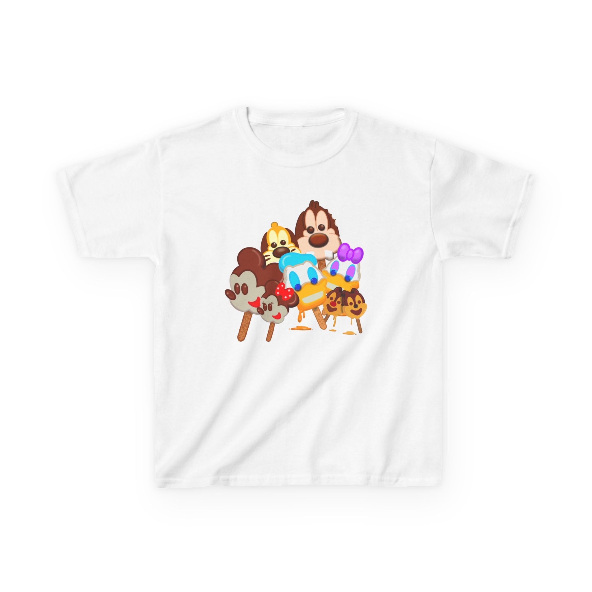 Kids Popsicle Pals Characters Tee — Cute Cartoon Popsicle Squad Kids T‑Shirt