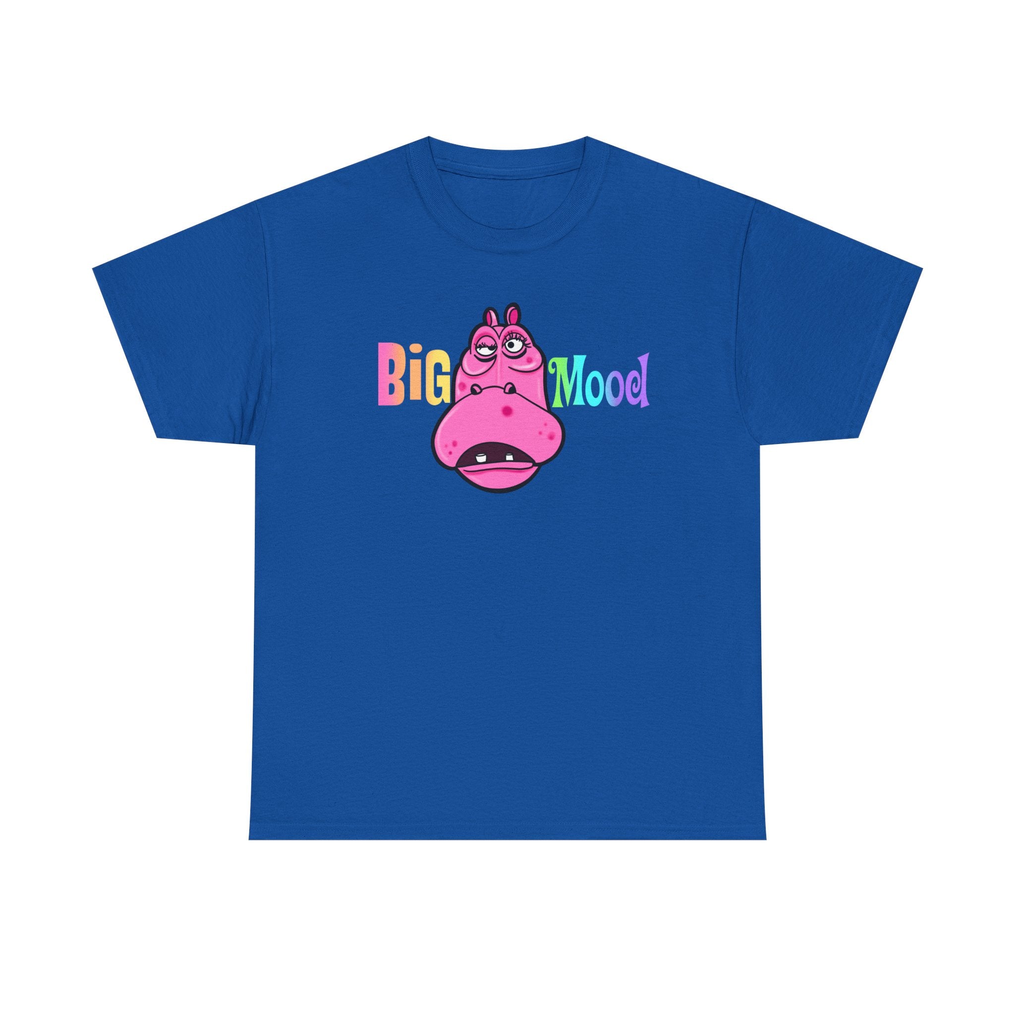 Big Mood Pink Hippo T‑Shirt — Funny Cute Graphic Tee