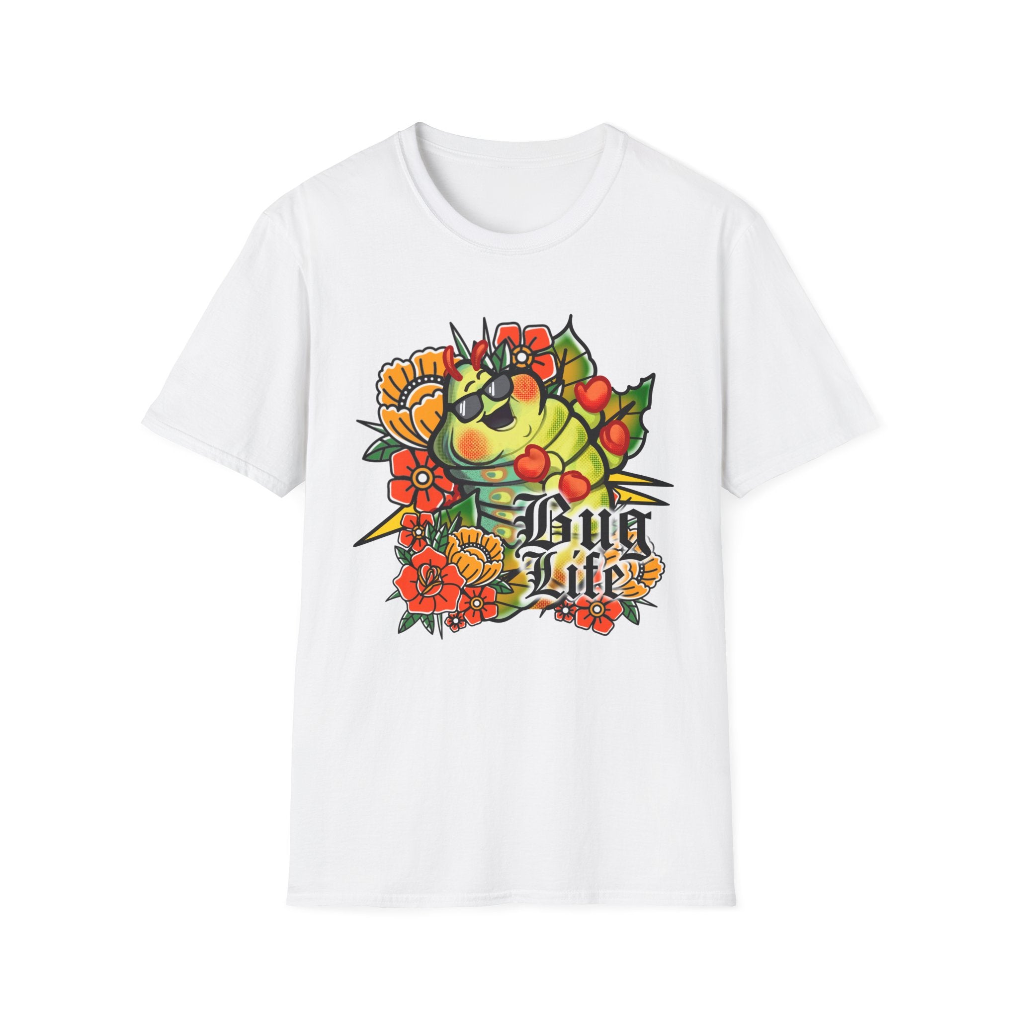 T-Shirt — 'Bug Life' Sunny Caterpillar Floral Graphic Tee