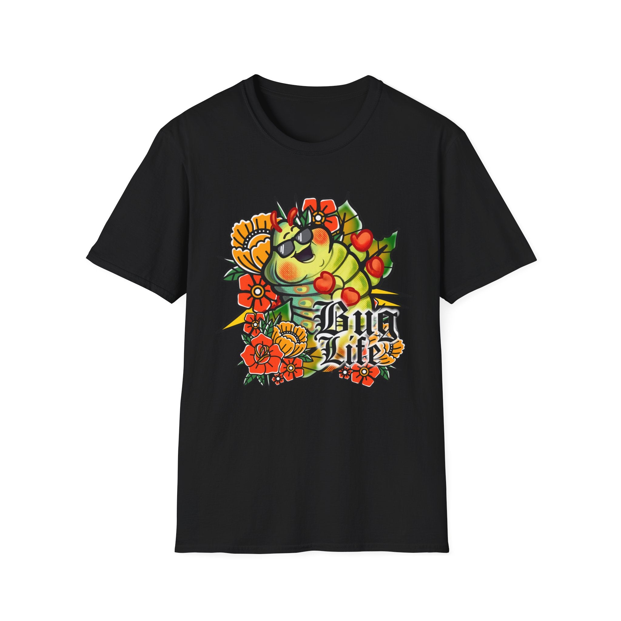 T-Shirt — 'Bug Life' Sunny Caterpillar Floral Graphic Tee