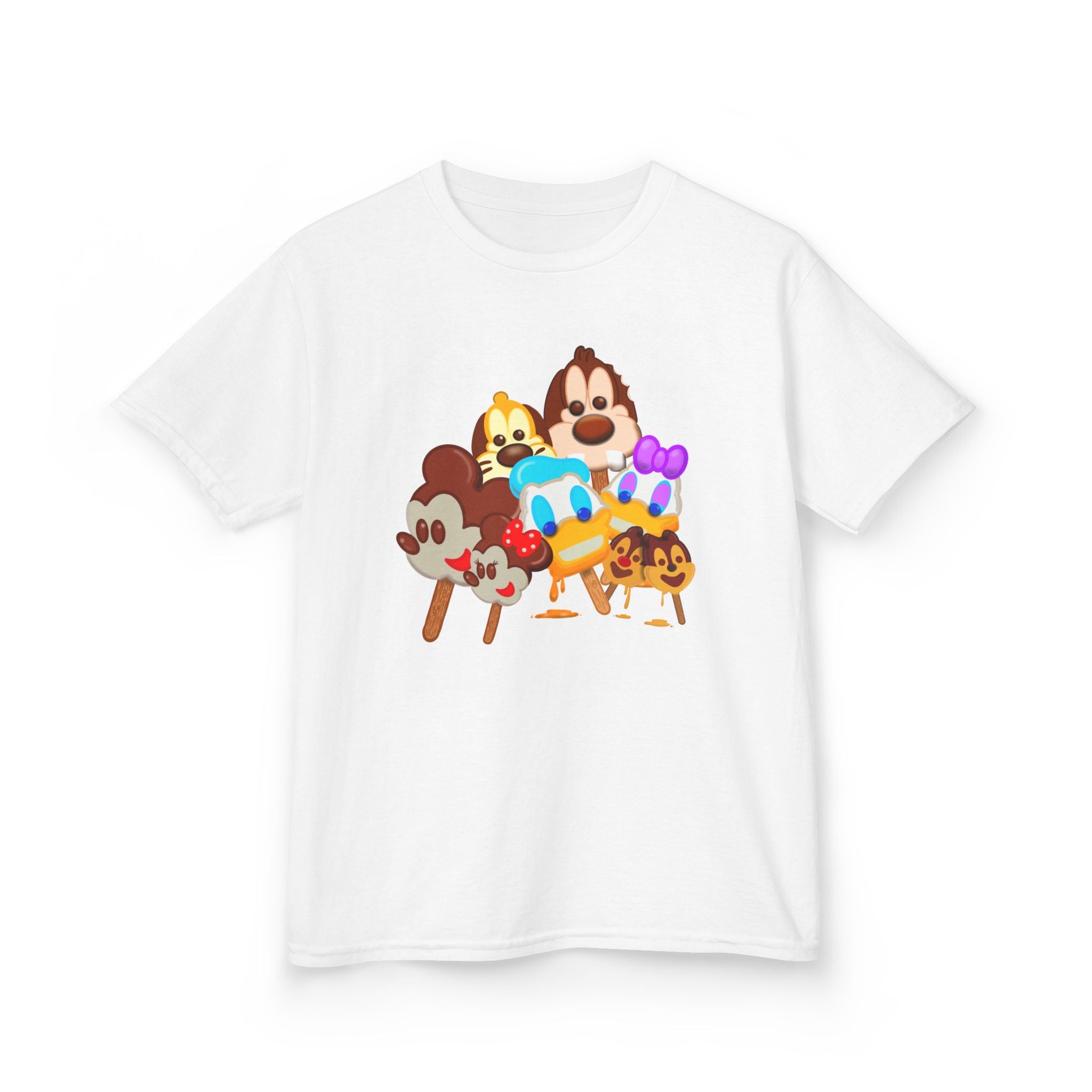 Kids Popsicle Pals Characters Tee — Cute Cartoon Popsicle Squad Kids T‑Shirt