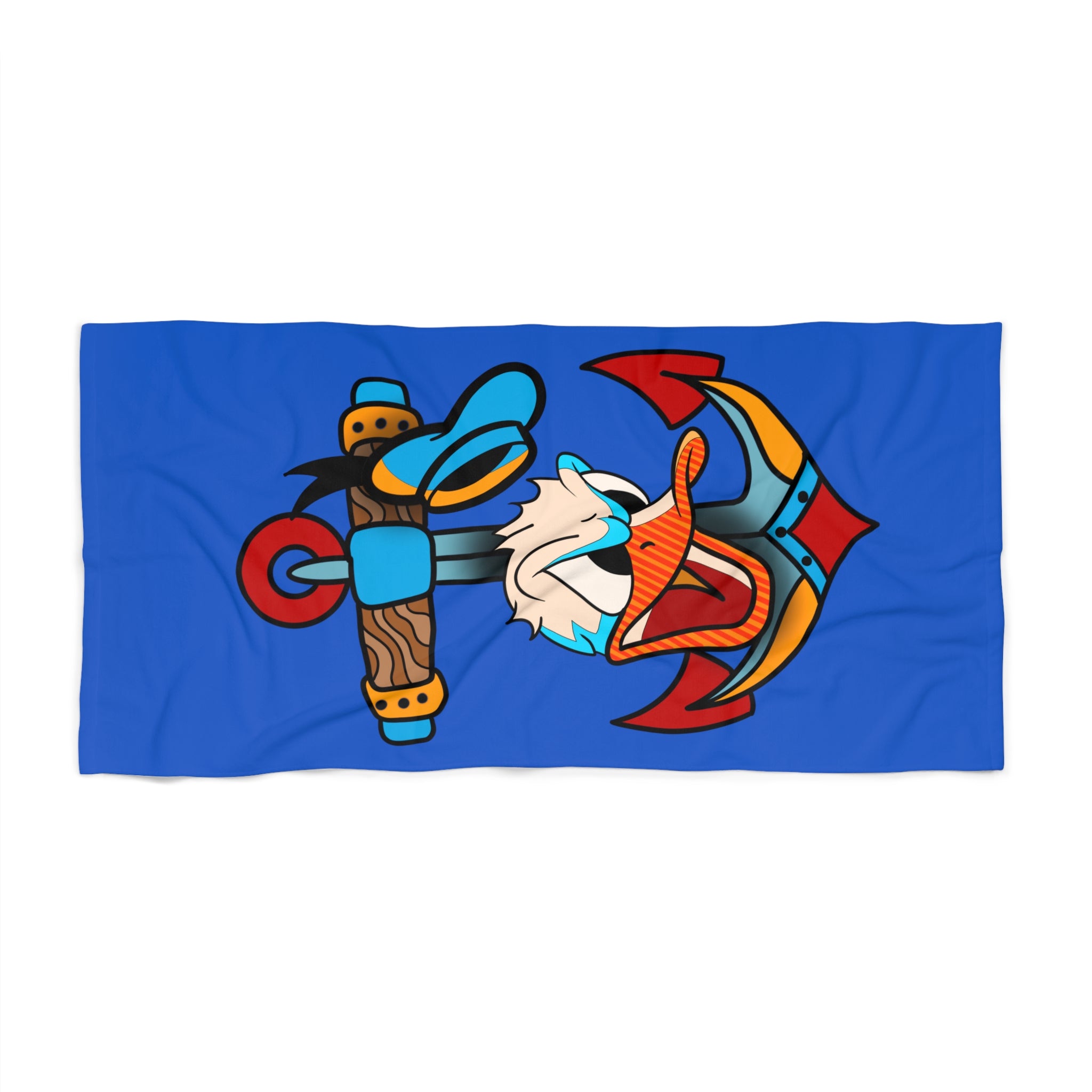 Anchor Duck Beach Towel — Nautical Cartoon Beach Towel for Kids & Adults