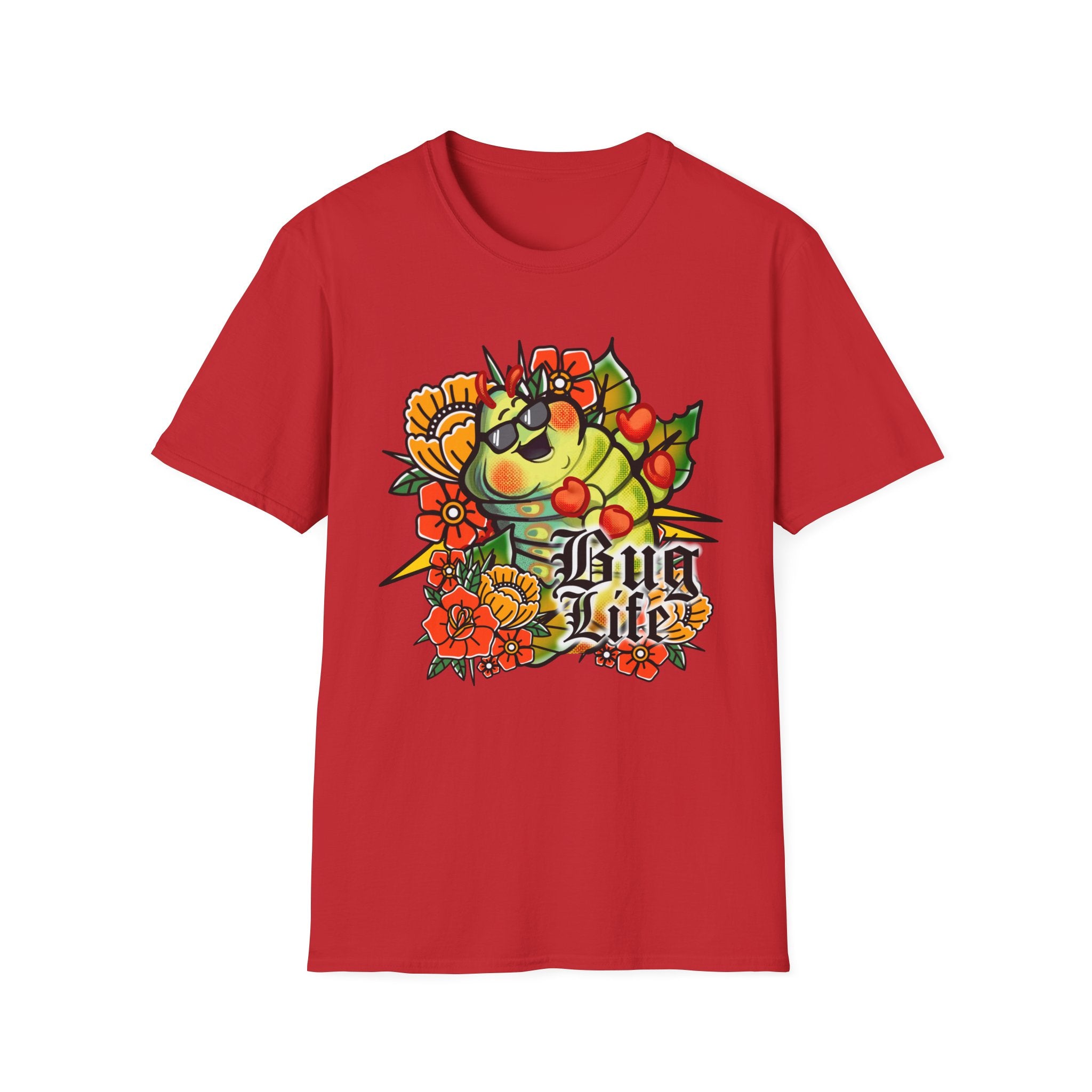 T-Shirt — 'Bug Life' Sunny Caterpillar Floral Graphic Tee