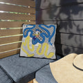 Duck Abstract Outdoor Pillow — Retro Cartoon Patterned Patio Cushion
