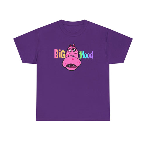 Big Mood Pink Hippo T‑Shirt — Funny Cute Graphic Tee