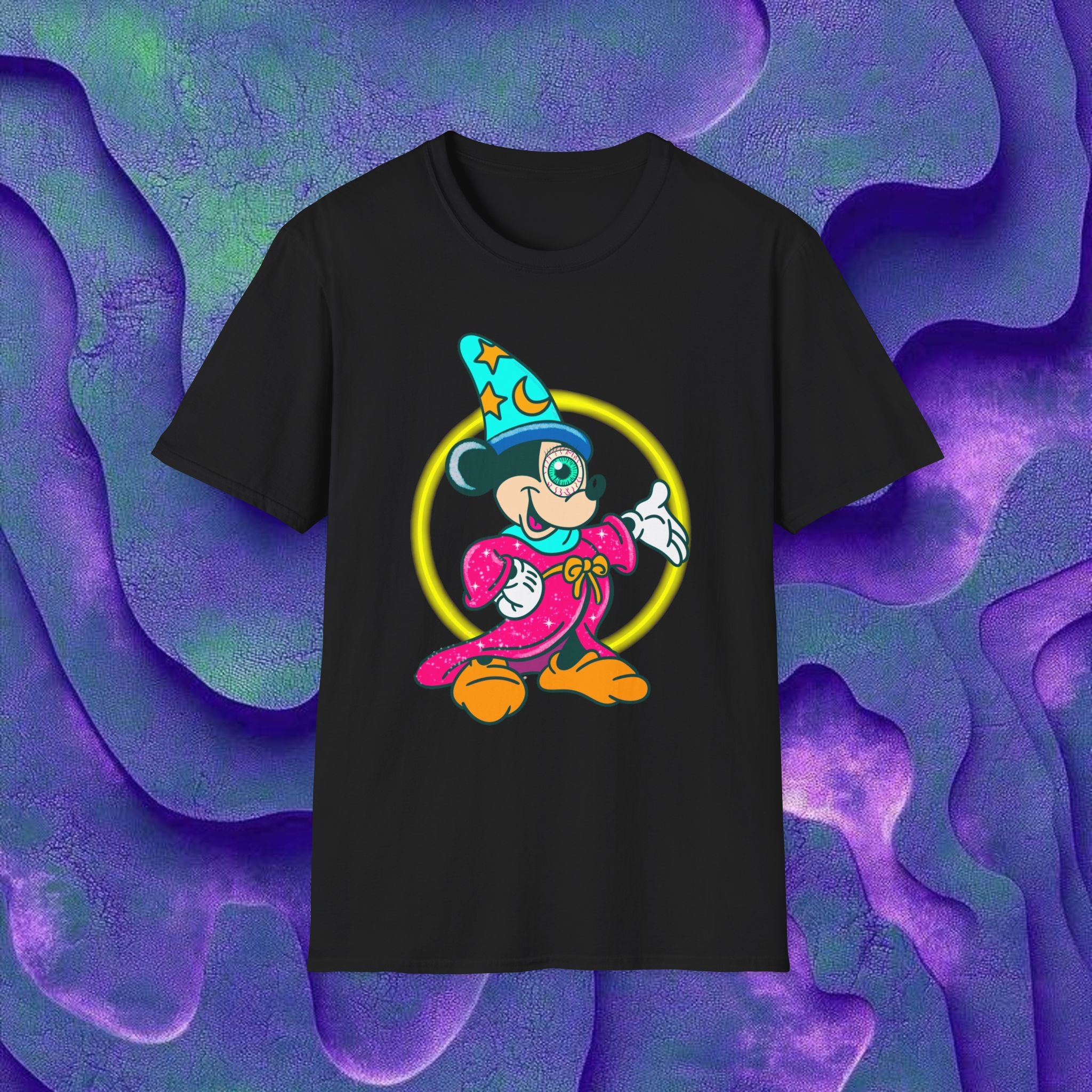 Wizard Mouse T-Shirt — Retro Sorcerer Cartoon Tee