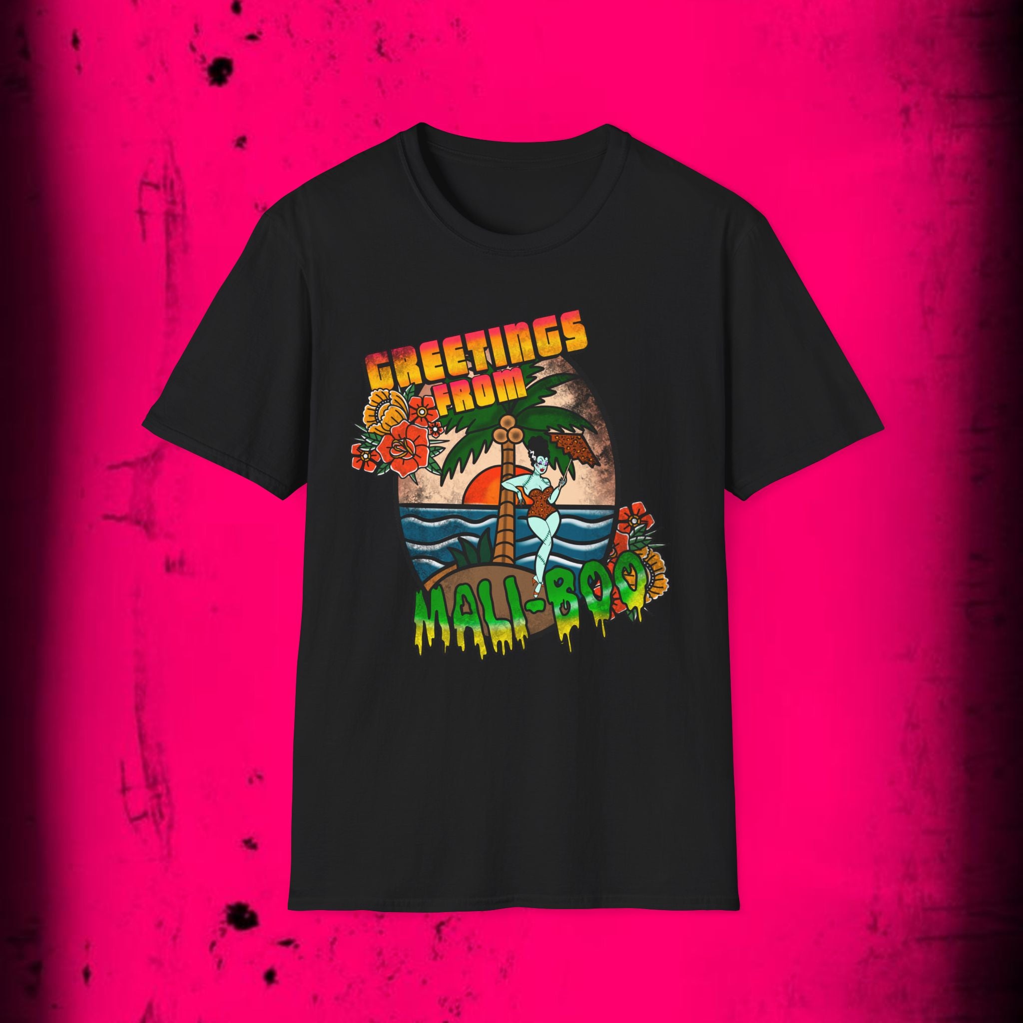 T-Shirt — "Greetings From Malibu" Retro Beach Graphic Tee
