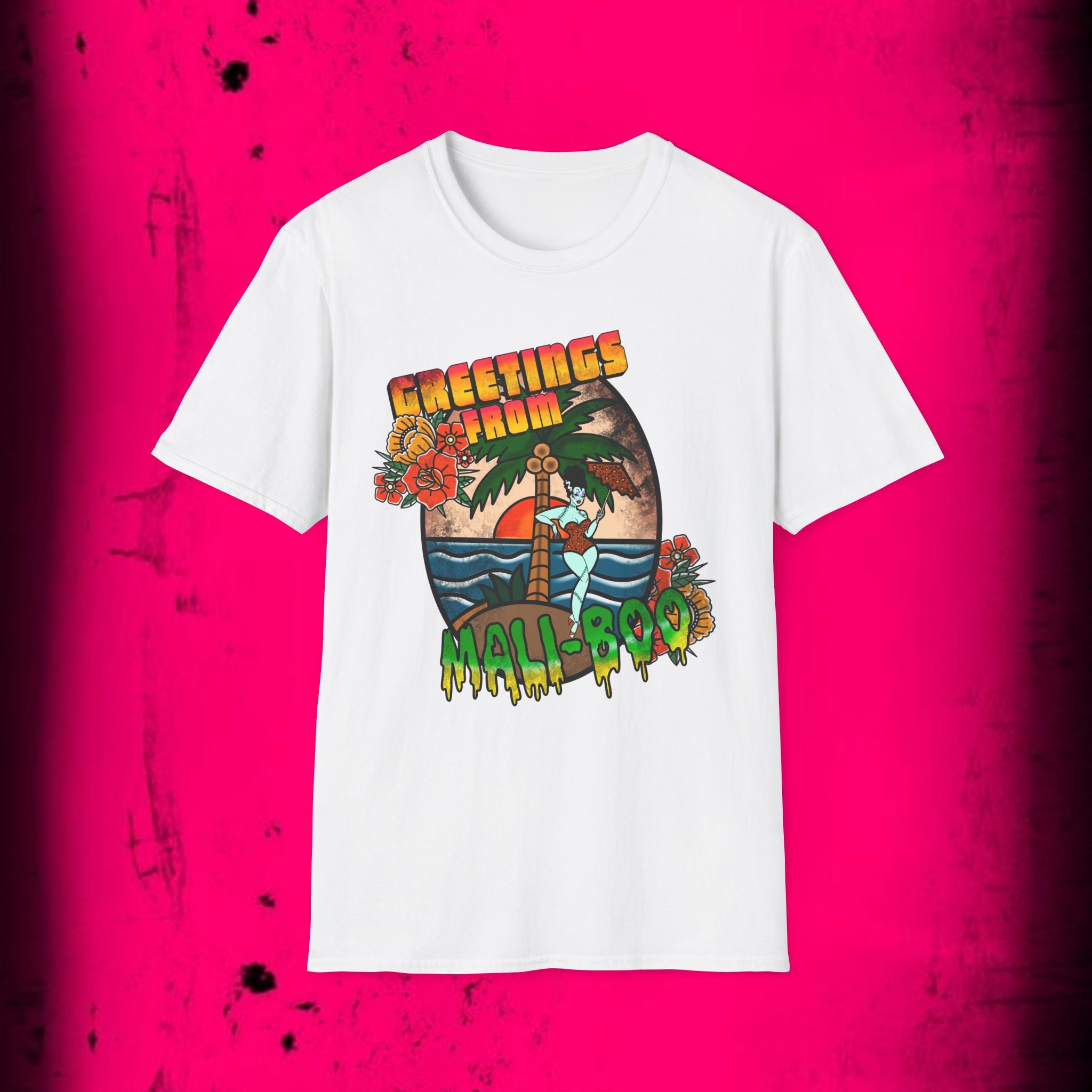 T-Shirt — "Greetings From Malibu" Retro Beach Graphic Tee