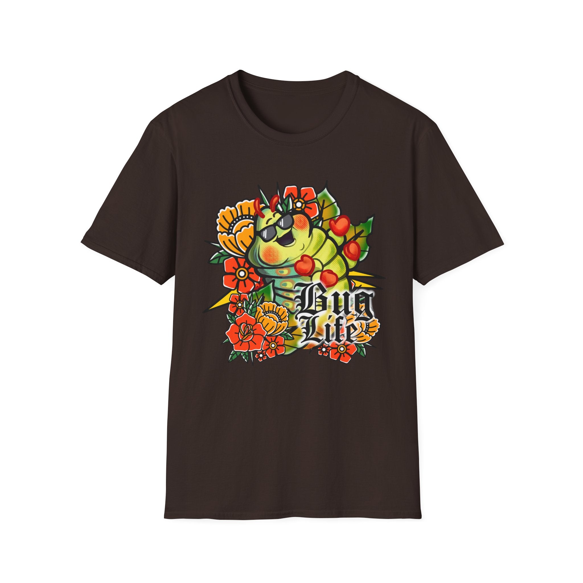T-Shirt — 'Bug Life' Sunny Caterpillar Floral Graphic Tee