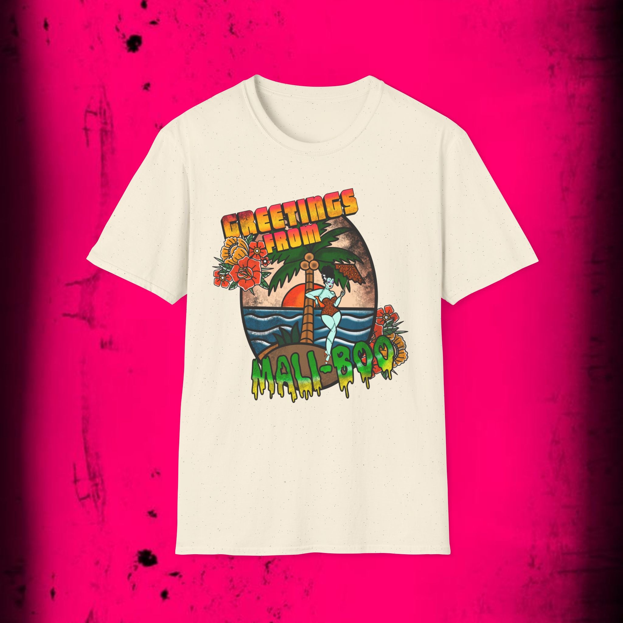 T-Shirt — "Greetings From Malibu" Retro Beach Graphic Tee