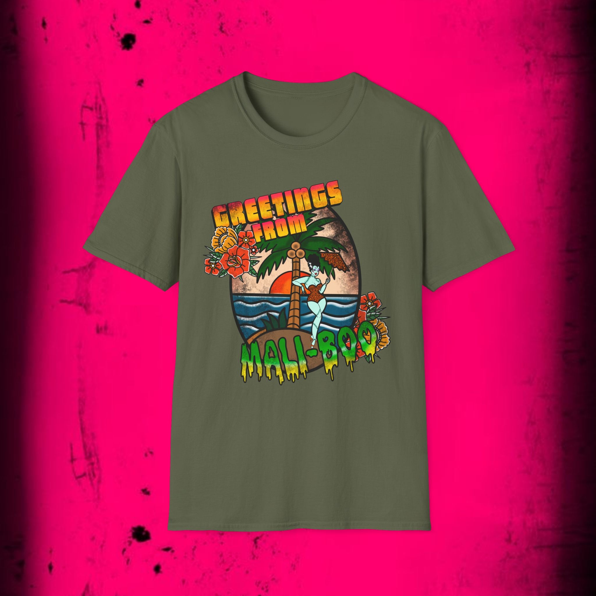 T-Shirt — "Greetings From Malibu" Retro Beach Graphic Tee